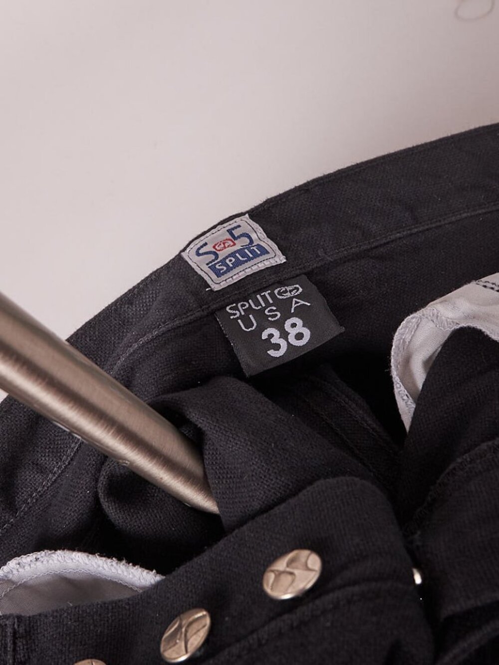 1990s Deadstock Baggy Black Stripe Leg Split Skateboarding Pants